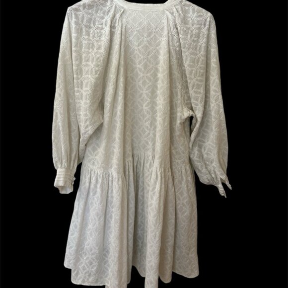 Asa Fashion White Eyelet Prairie Long-Sleeve Festival Dress - Picture 3 of 3